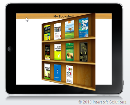 iPad-style book navigation with elegant 3D flipping transition