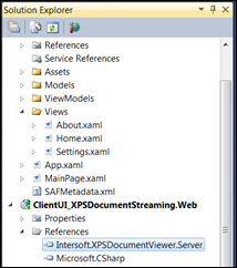 Add Intersoft.XPSDocumentViewer.Server reference