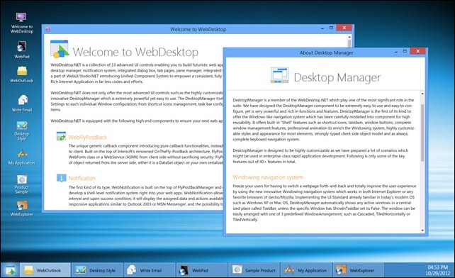 WebDesktopManager Metro Style